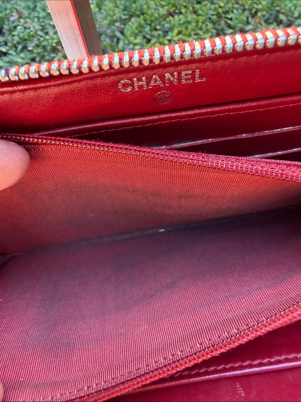 CHANEL Authenticated Quilted Caviar Leather Zip-Around Wallet in Burgundy/red - Picture 12 of 17
